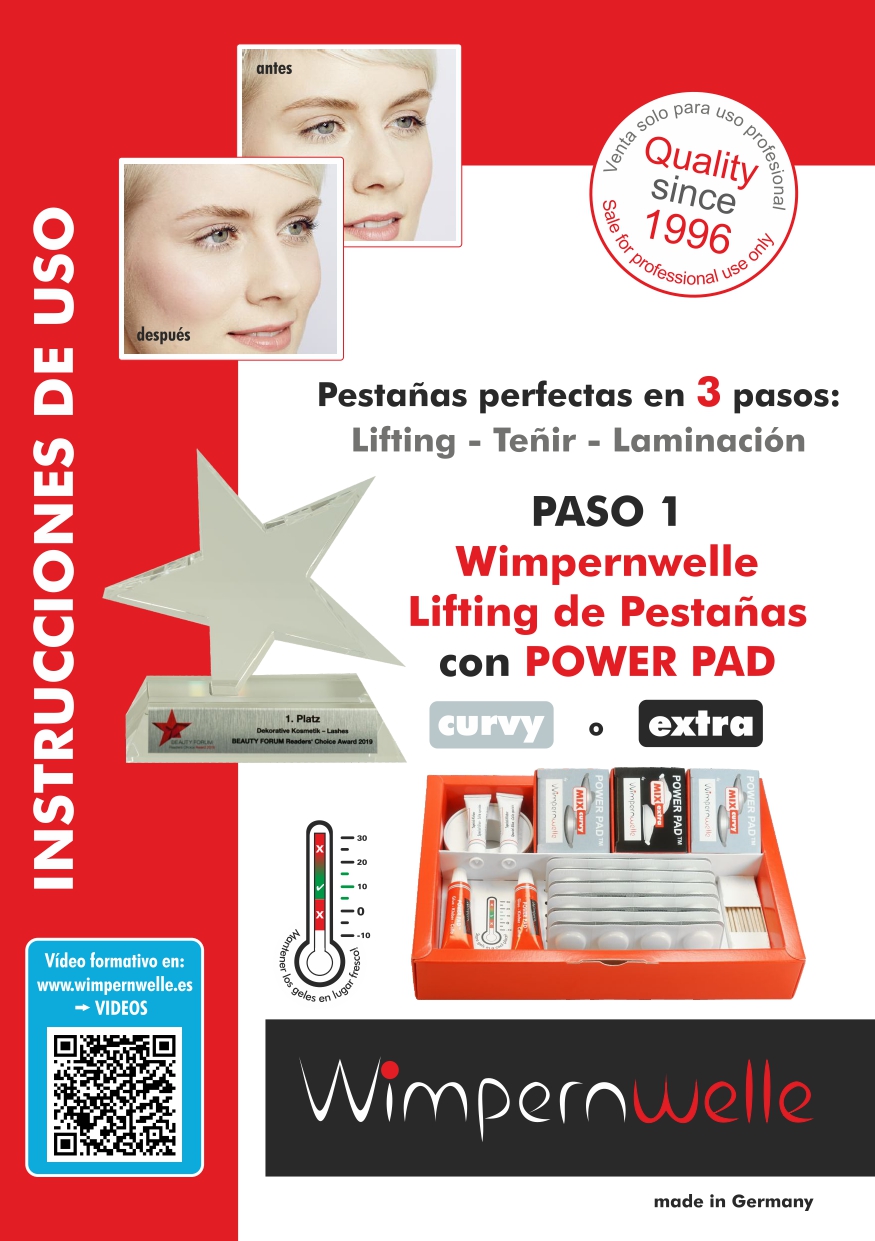 Instruções pestanas lifting POWER PAD