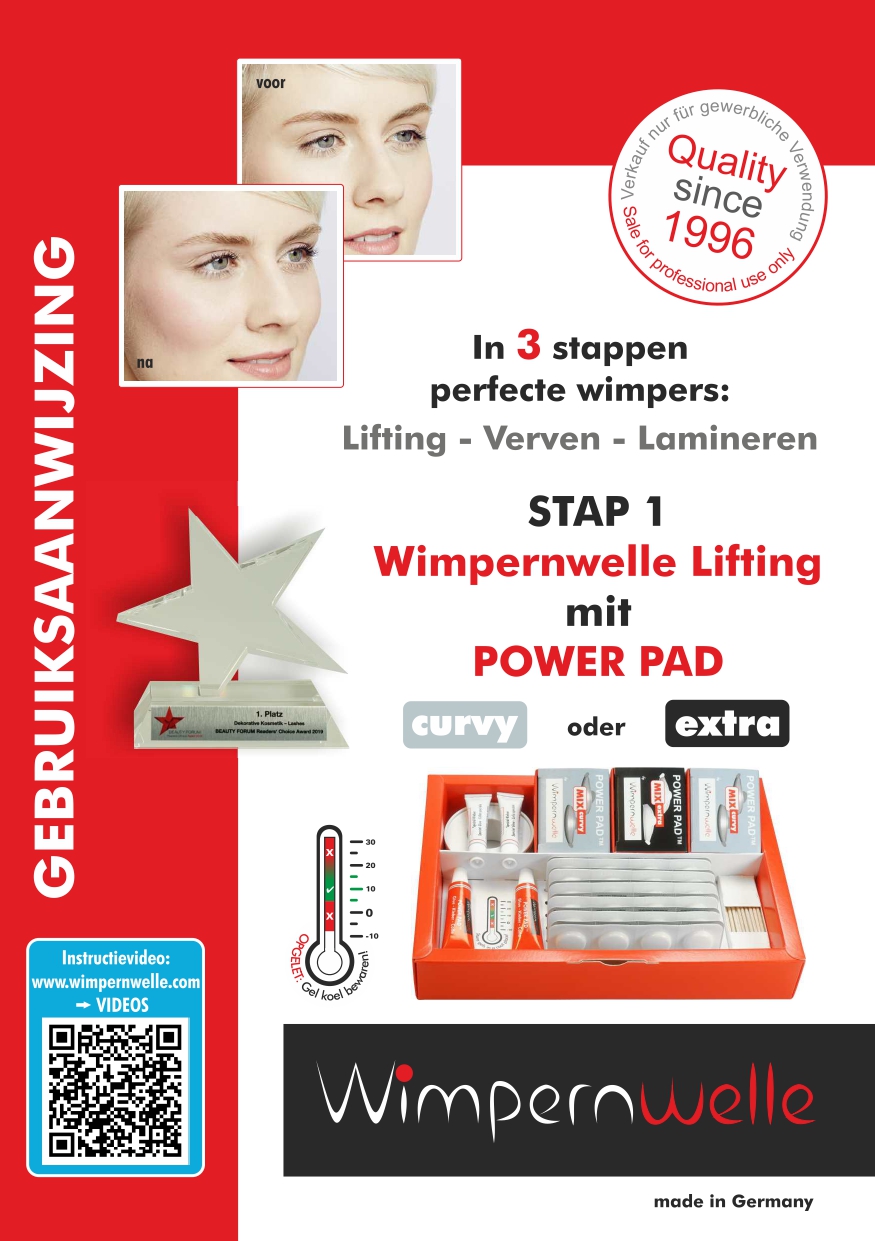 Instructies wimperlifting POWER PAD